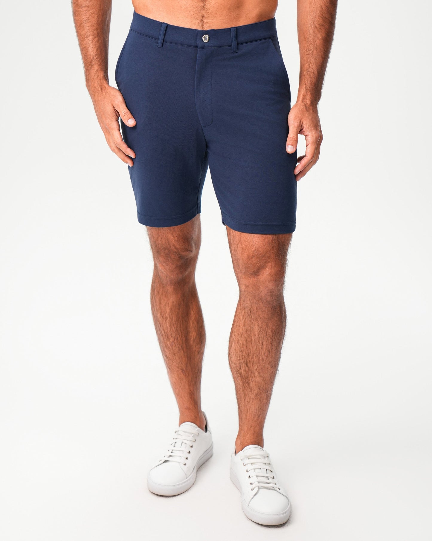 Athletic Fit Pique Shorts - Navy