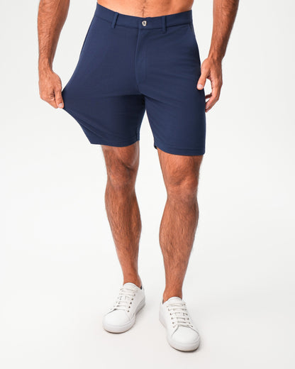 Athletic Fit Pique Shorts - Navy
