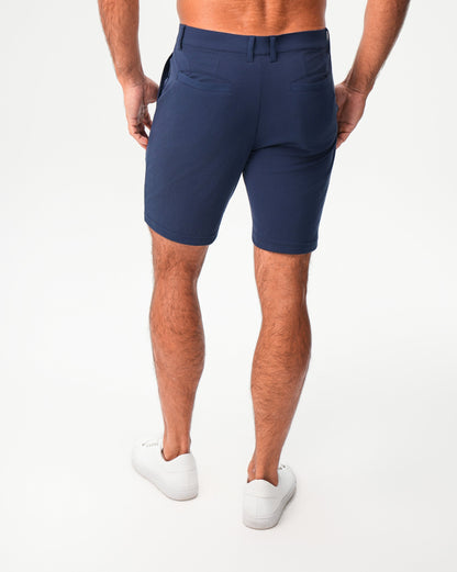 Athletic Fit Pique Shorts - Navy