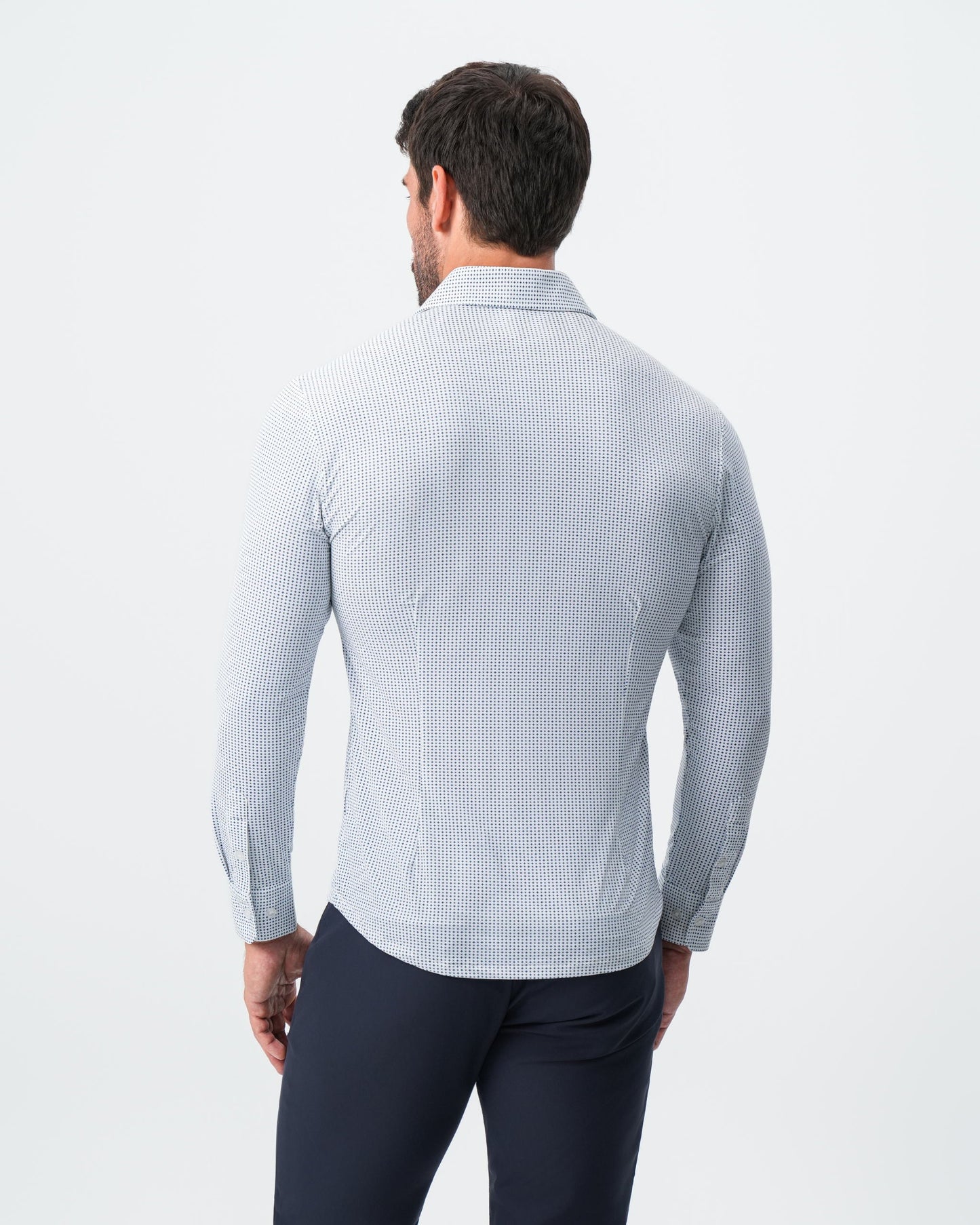 "The Guy" Sport Shirt - Navy & Light Blue Plus Print