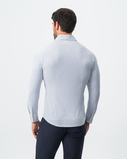 "The Guy" Sport Shirt - Navy & Light Blue Plus Print