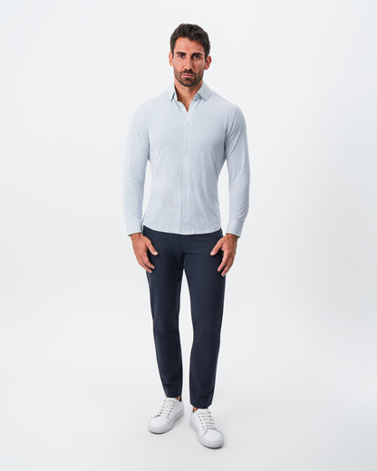 "The Guy" Sport Shirt - Navy & Light Blue Plus Print