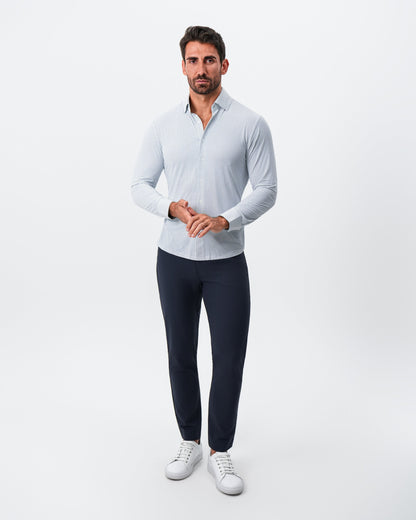 "The Guy" Sport Shirt - Navy & Light Blue Plus Print
