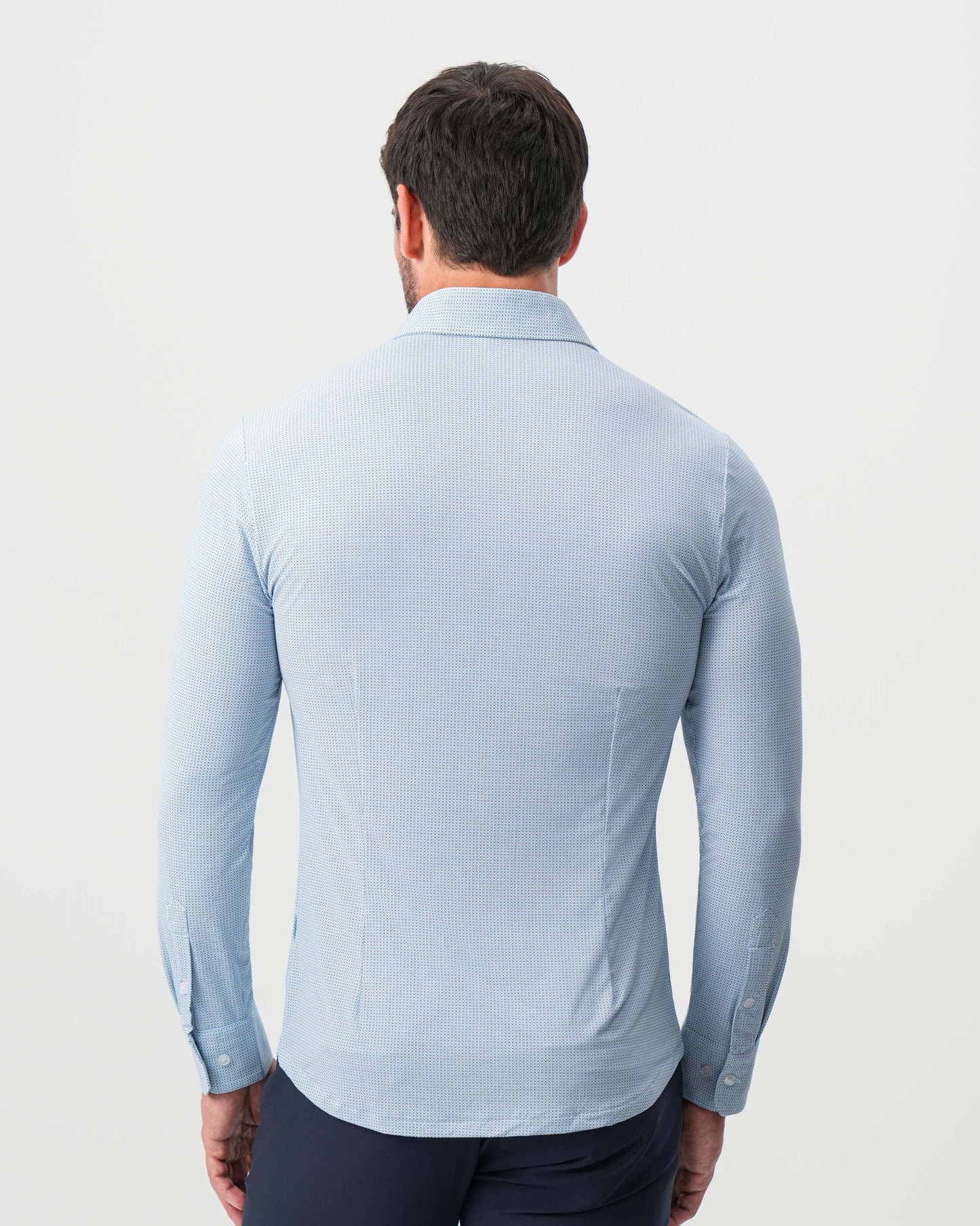 "The Wesley" Sport Shirt - Geo Light Blue & White Diamond