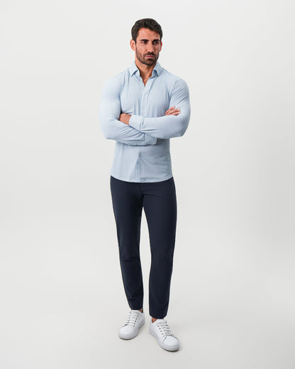 "The Wesley" Sport Shirt - Geo Light Blue & White Diamond