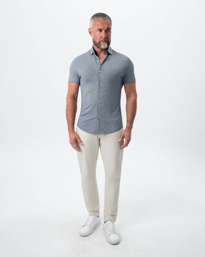 "The Lombardi" Navy Print Stripe