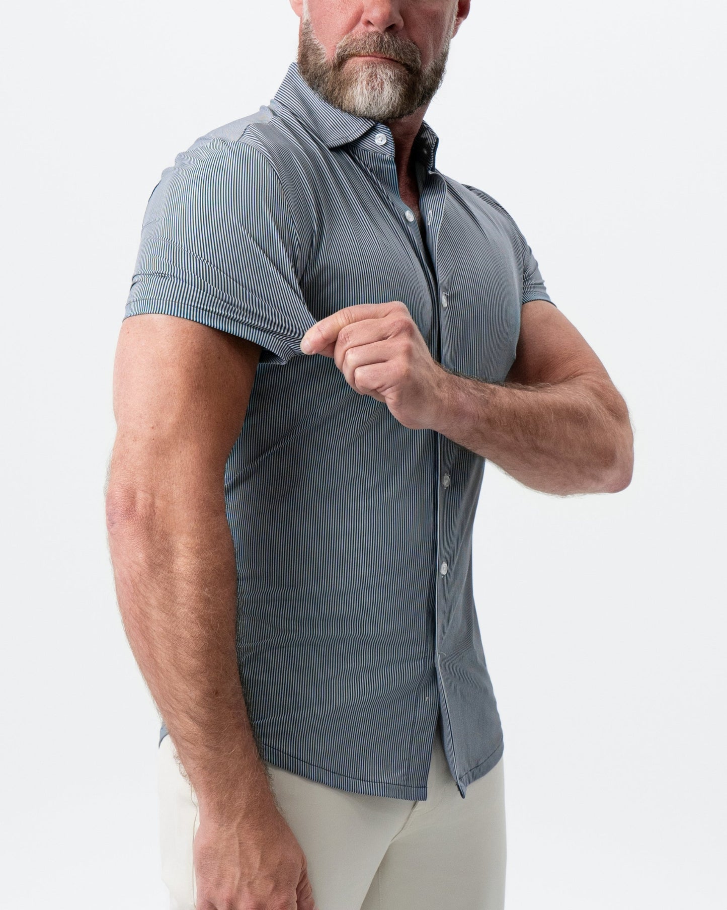 "The Lombardi" Navy Print Stripe