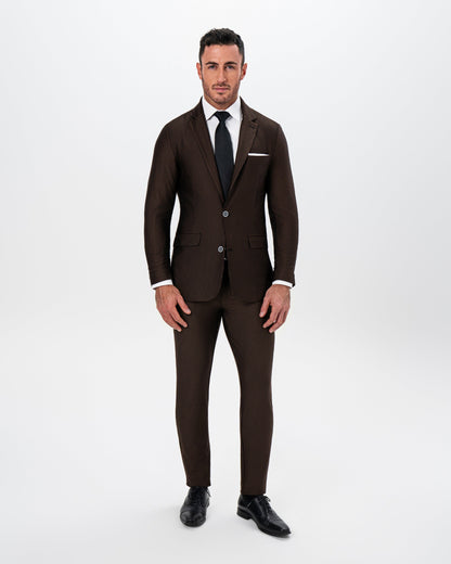 Athletic Fit Stretch Blazer - Brown & Black Seersucker