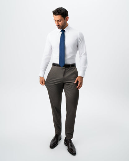 Athletic Fit Stretch Suit - Brown Houndstooth
