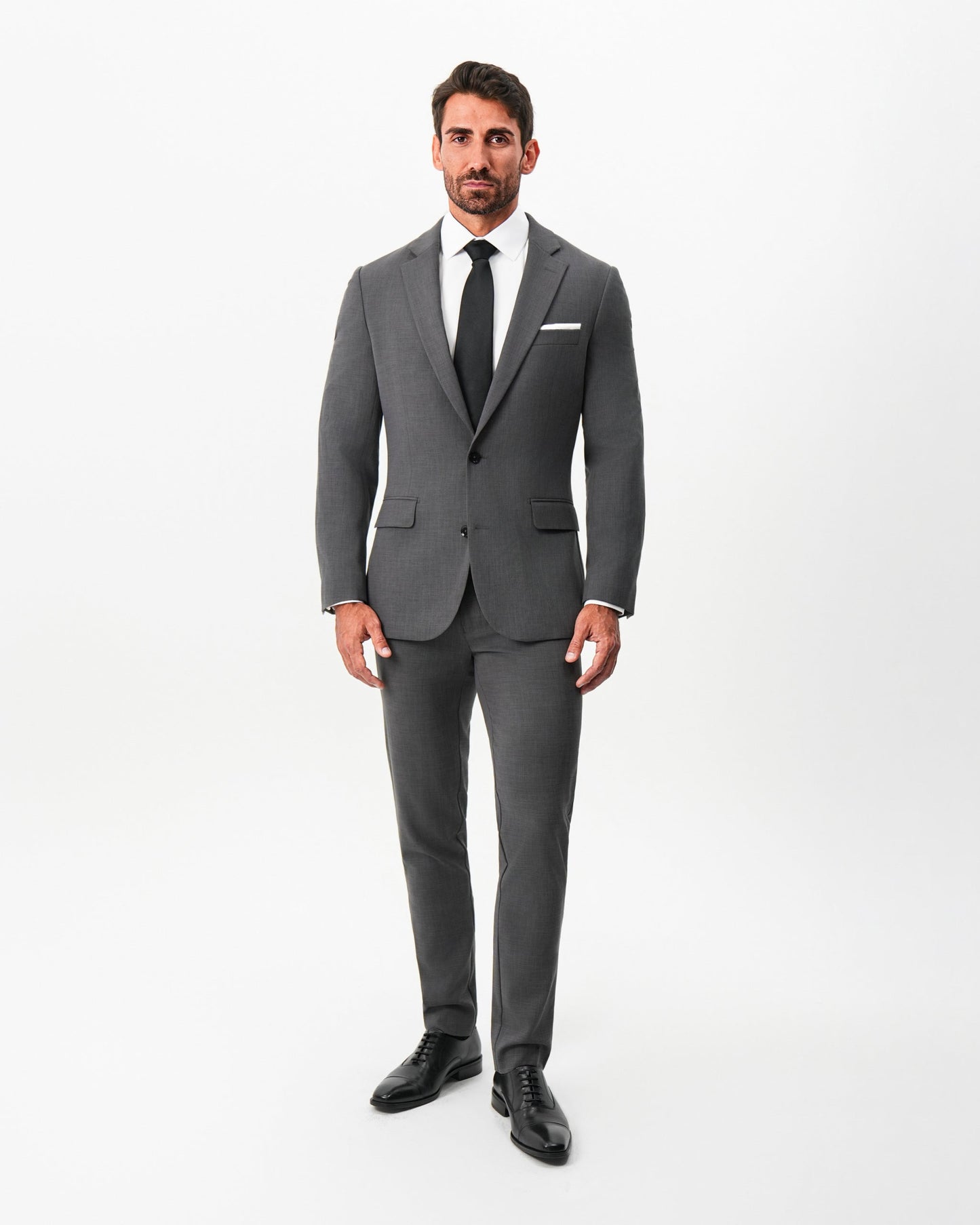 Athletic Fit Stretch Blazer - Dark Grey Crosshatch