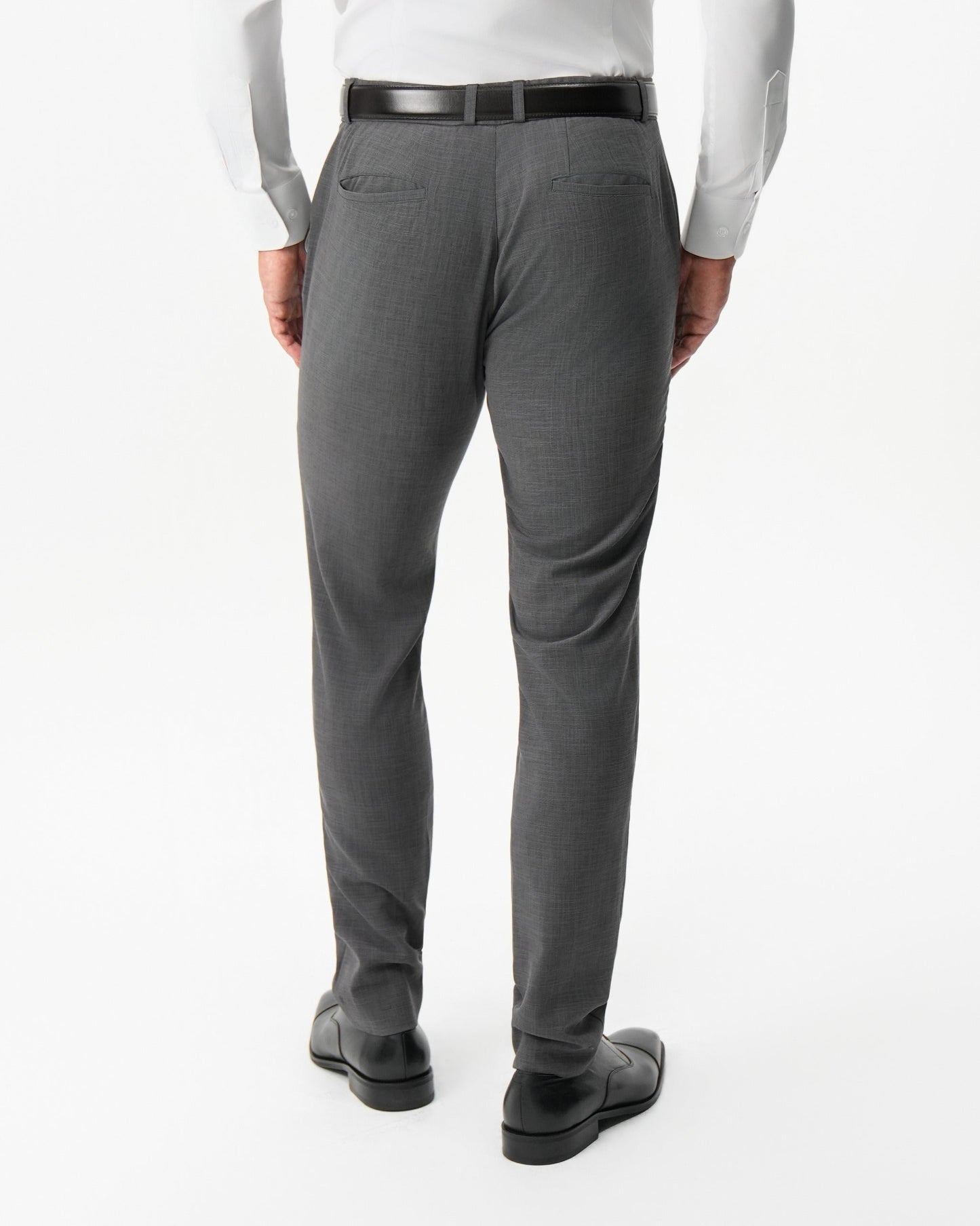 Athletic Fit Stretch Suit Pants - Dark Grey Crosshatch