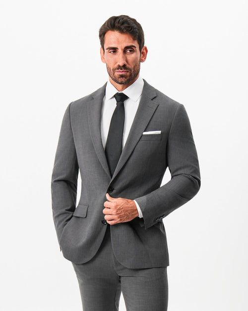 Athletic Fit Stretch Blazer - Dark Grey Crosshatch