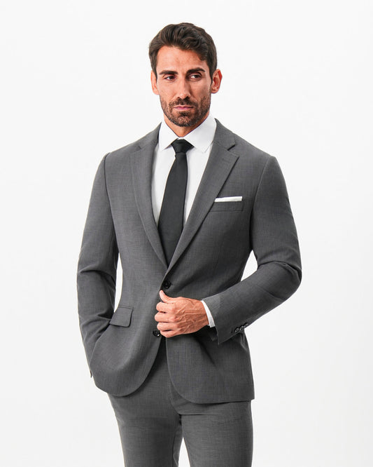 Athletic Fit Stretch Blazer - Dark Grey Crosshatch
