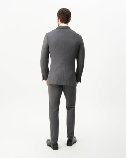 Athletic Fit Stretch Suit - Dark Grey Crosshatch