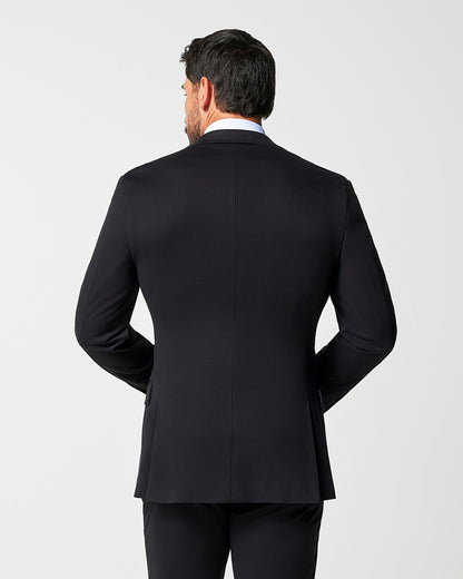 Athletic Fit Stretch Suit - Black Double Breasted
