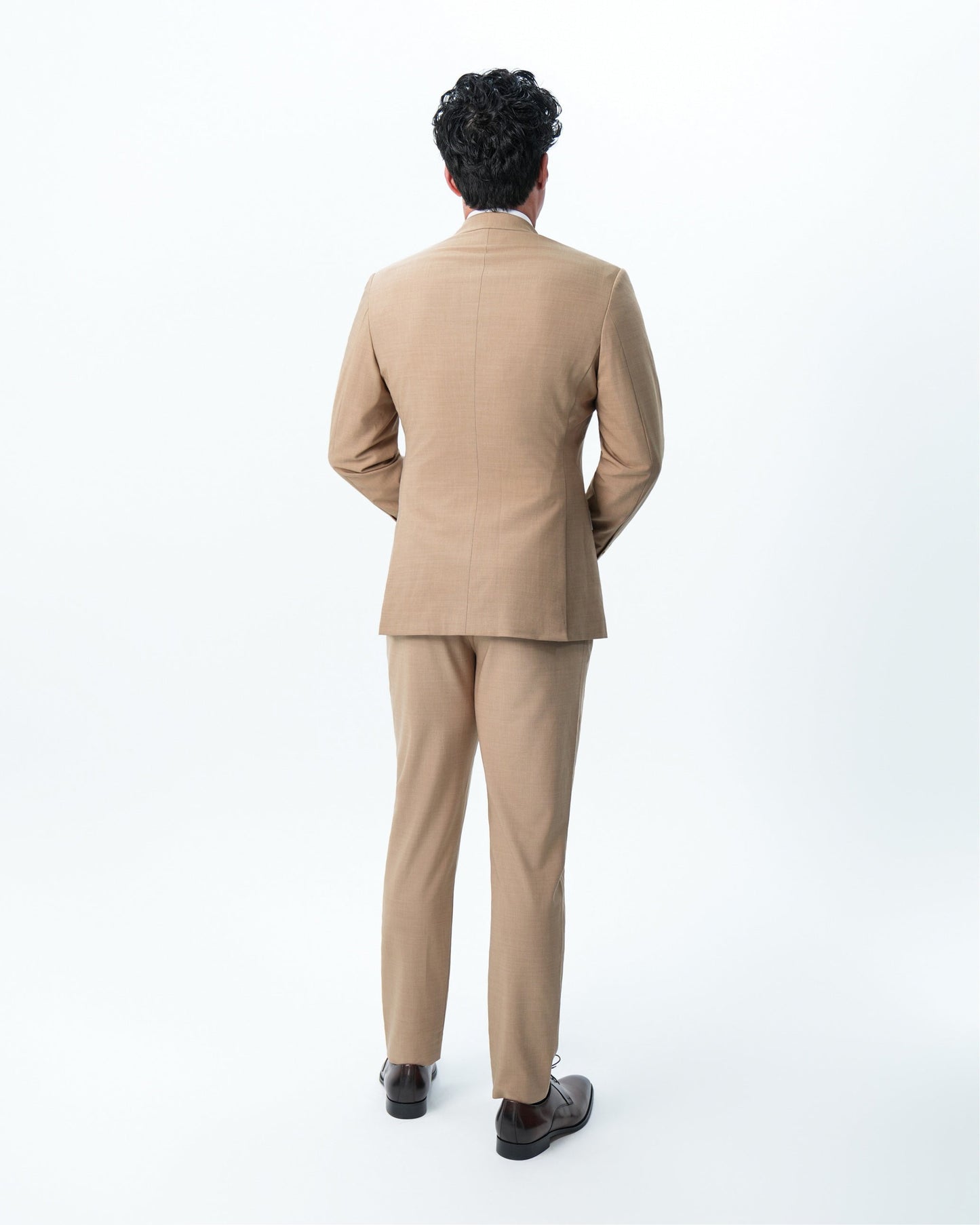 Athletic Fit Stretch Suit - Heathered Sand
