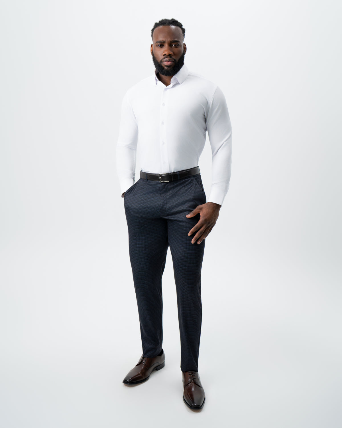 Athletic Fit Stretch Suit - Maroon, Navy, and Black Mini Check