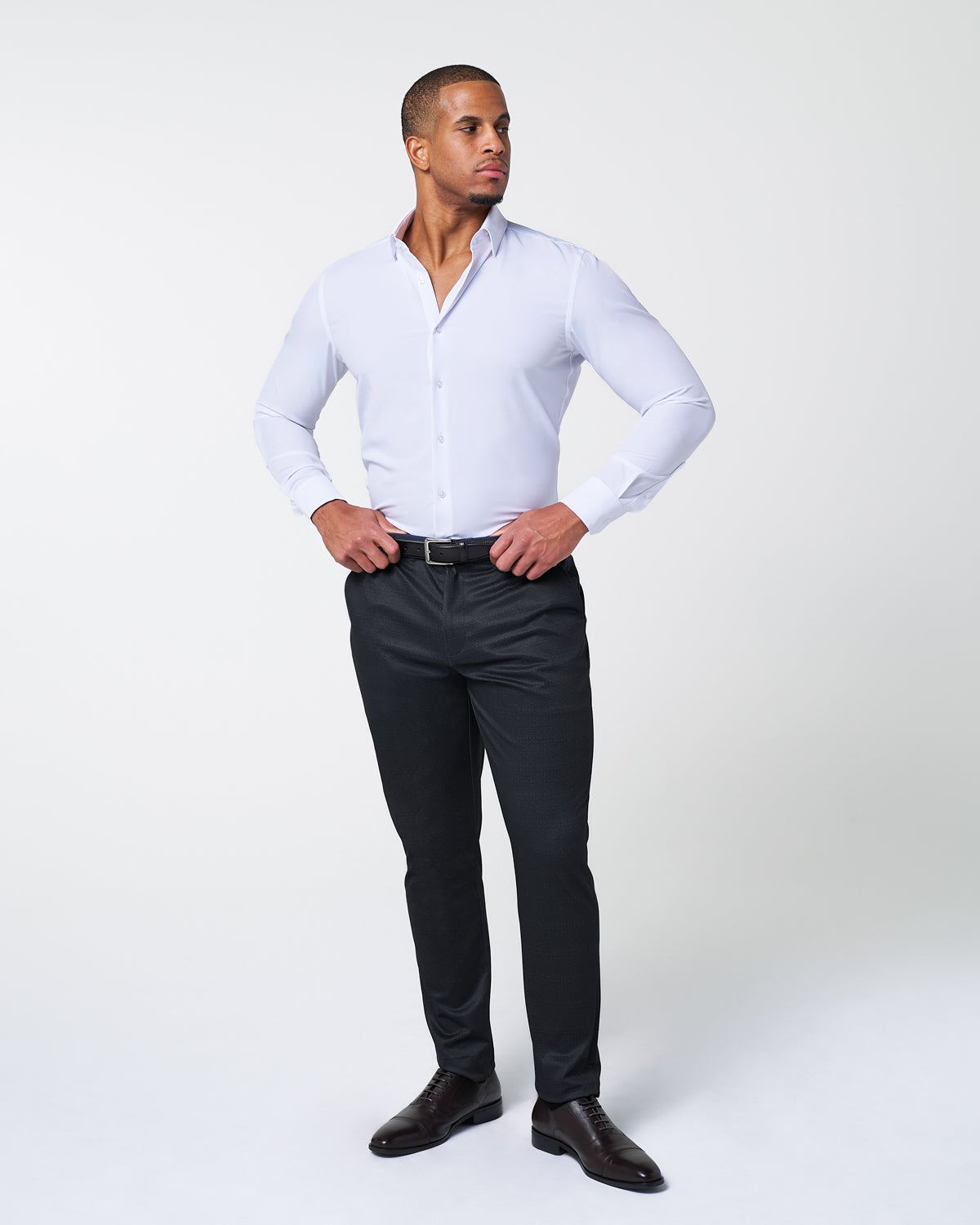 Athletic Fit Stretch Suit - Midnight Navy & Blue Microcheck
