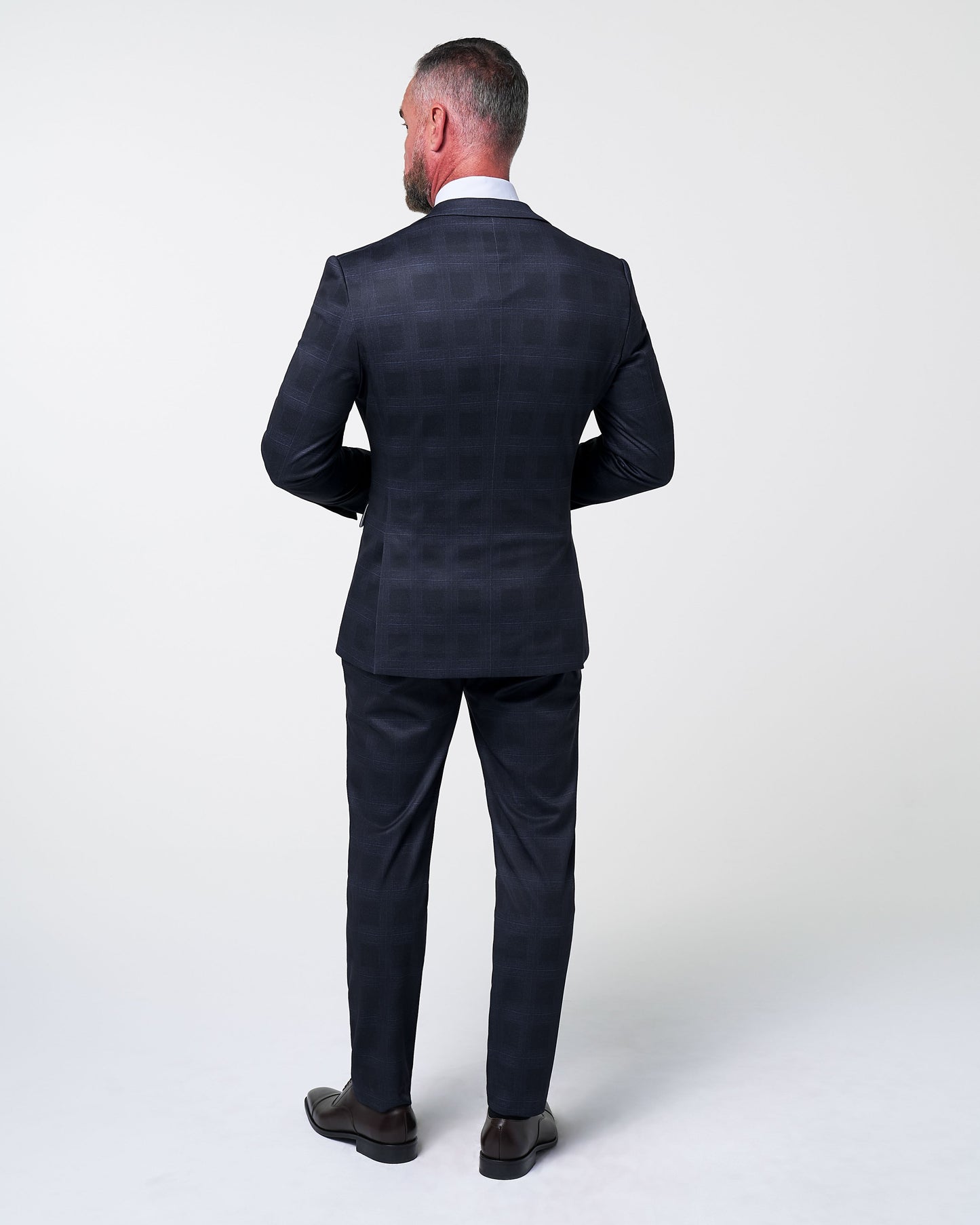 Athletic Fit Stretch Suit - Midnight Navy Plaid & Blue Plaid