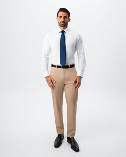 Athletic Fit Stretch Suit - Peach and White Pinstripe