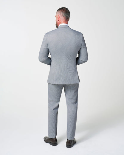 Athletic Fit Stretch Suit - Slate Grey Houndstooth