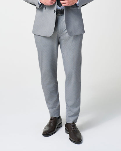 Athletic Fit Stretch Suit Pants - Slate Grey Houndstooth