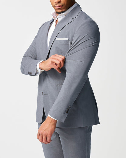 Athletic Fit Stretch Blazer - Lightweight Heathered Smoked Grey