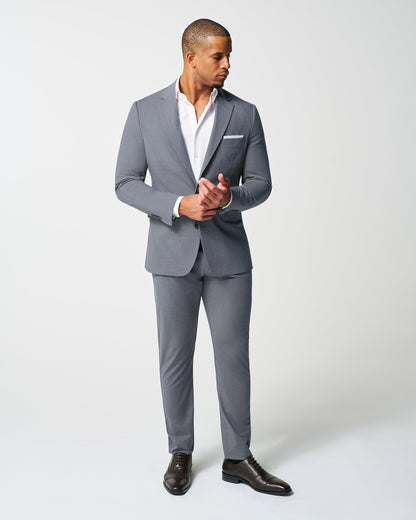 Athletic Fit Stretch Suit - Lightweight Heathered Smoked Grey
