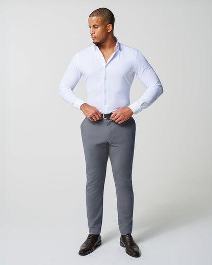 Athletic Fit Stretch Suit - Lightweight Heathered Smoked Grey