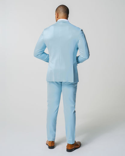 Athletic Fit Stretch Suit - Solid Cool Blue