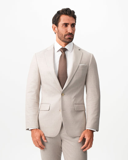 Athletic Fit Stretch Suit - Solid Tan