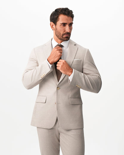 Athletic Fit Stretch Suit - Solid Tan