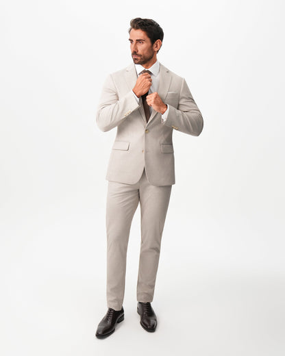 Athletic Fit Stretch Suit - Solid Tan