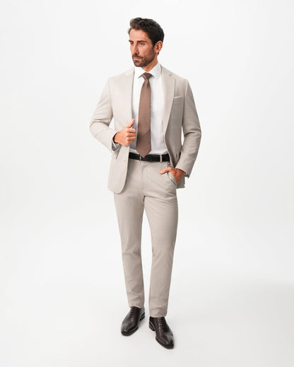 Athletic Fit Stretch Suit - Solid Tan