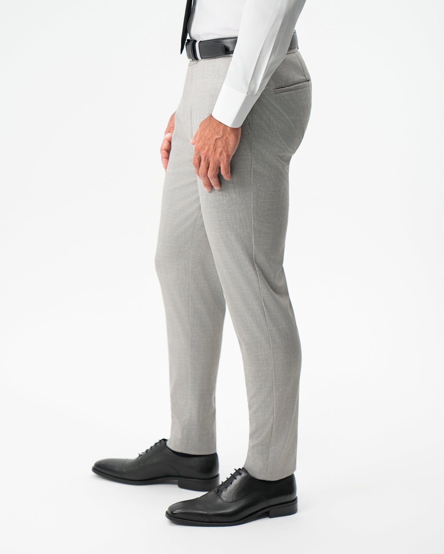 Athletic Fit Stretch Pants - Stone Crosshatch