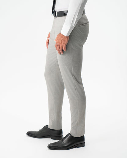 Athletic Fit Stretch Pants - Stone Crosshatch
