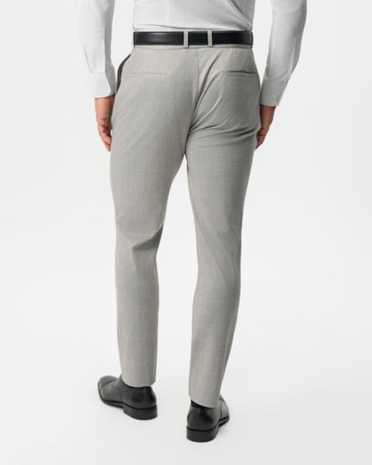 Athletic Fit Stretch Pants - Stone Crosshatch