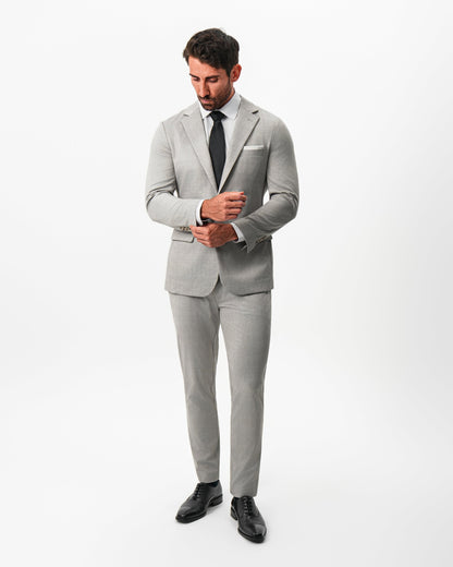 Athletic Fit Stretch Pants - Stone Crosshatch