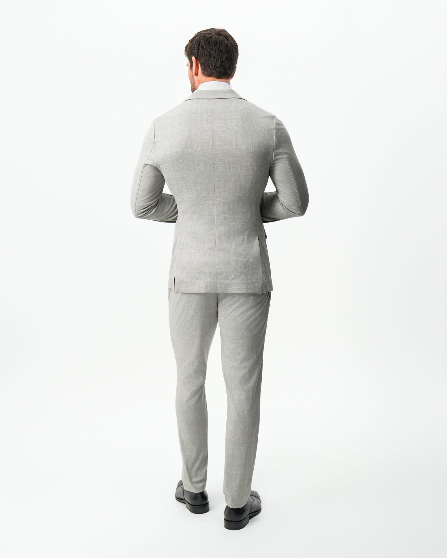 Athletic Fit Stretch Blazer - Unstructured Stone Crosshatch