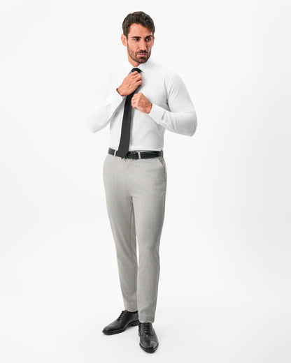 Athletic Fit Stretch Pants - Stone Crosshatch