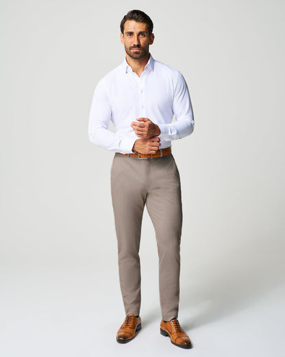 Athletic Fit Stretch Suit - Tan Herringbone