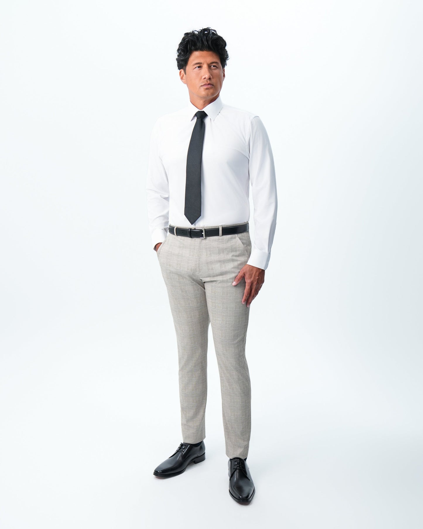 Athletic Fit Stretch Suit - Tan Plaid