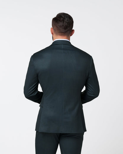 Athletic Fit Stretch Suit - Navy and Light Blue Microcheck