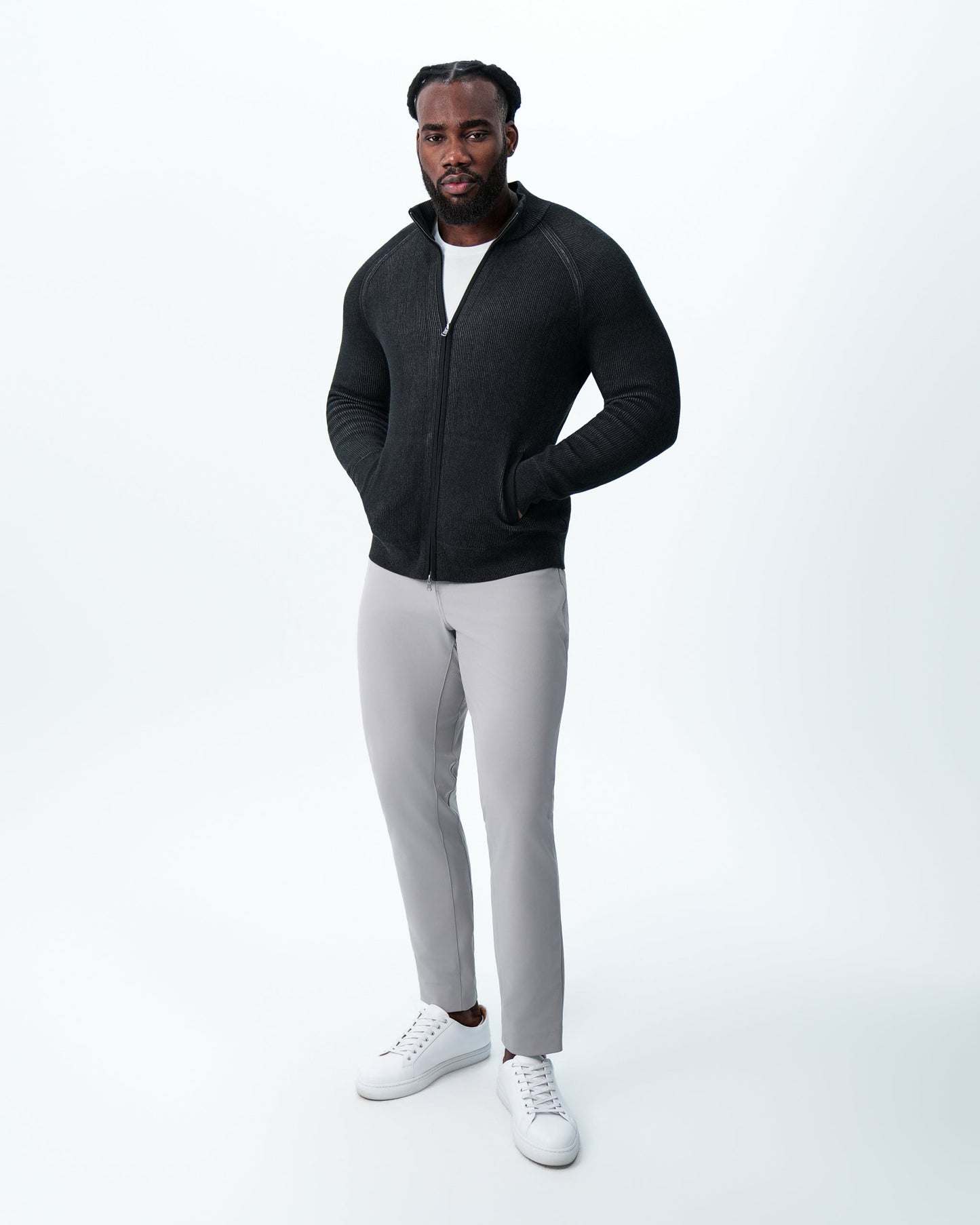Mid-Weight Sweater Bomber - Black