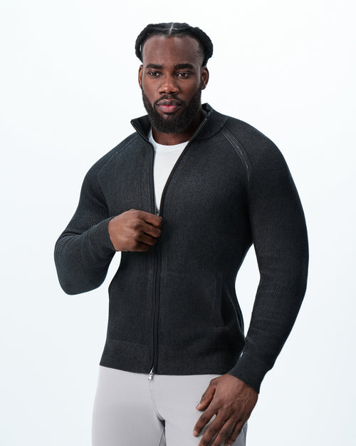 Mid-Weight Sweater Bomber - Black