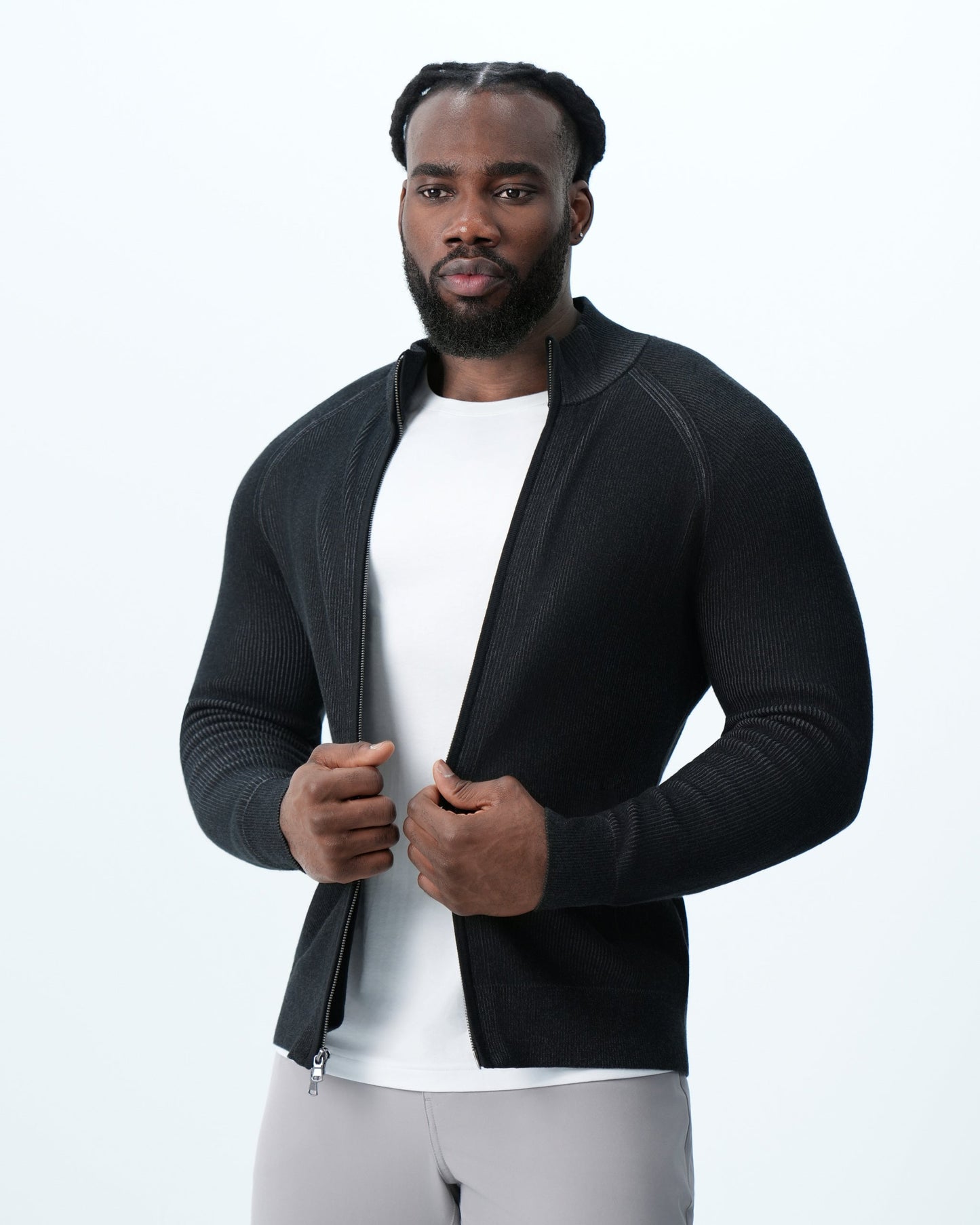 Mid-Weight Sweater Bomber - Black