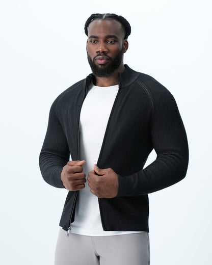 Mid-Weight Sweater Bomber - Black