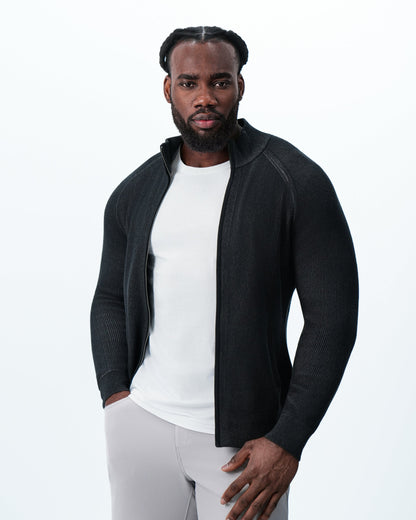 Mid-Weight Sweater Bomber - Black