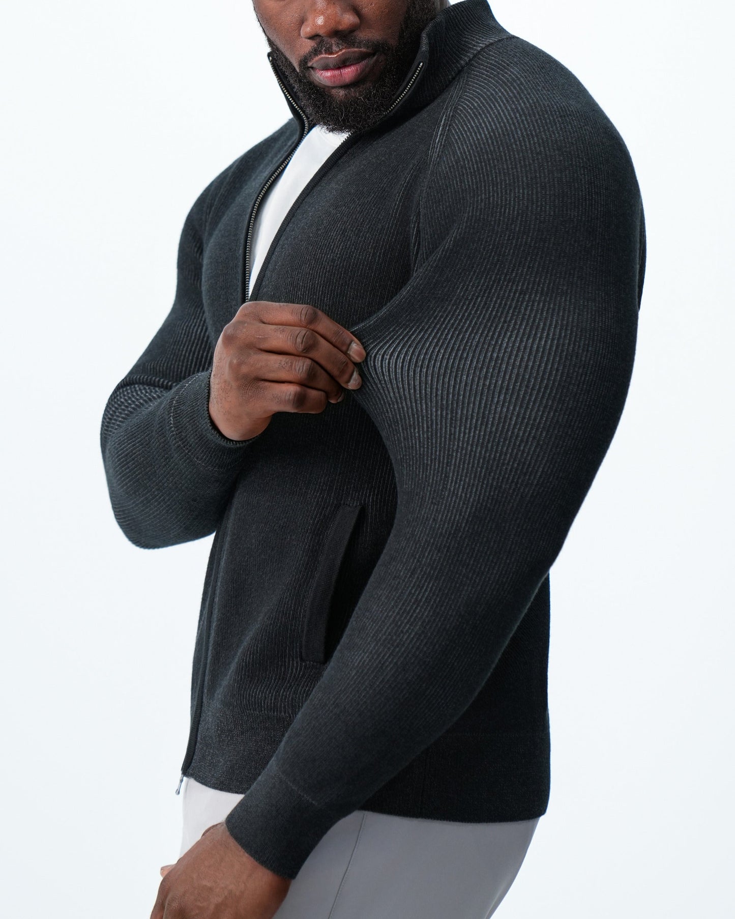 Mid-Weight Sweater Bomber - Black