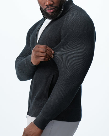 Mid-Weight Sweater Bomber - Black
